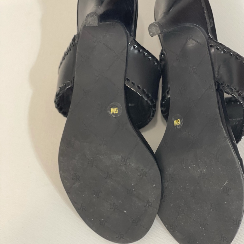 Jack Rogers Leather Thong Heels black size 5 NWT - Picture 5 of 7